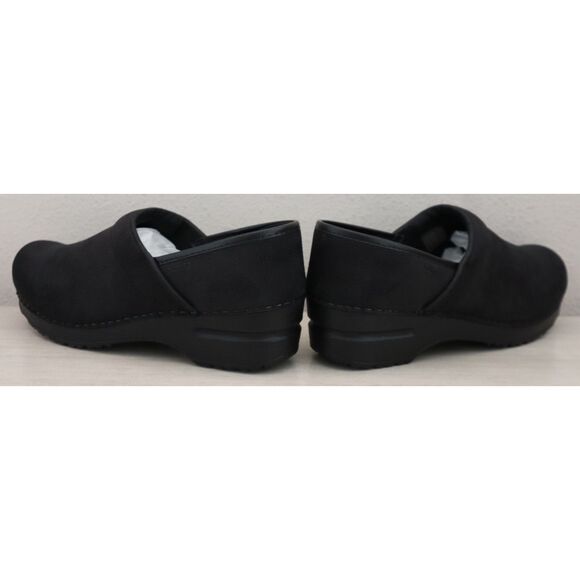 Sanita Women's Sz EUR 38 US 7W Black Original Prof. Textured Oil Leather Clogs - Picture 11 of 13